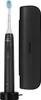 A black electric toothbrush and its charging case are displayed on a white background. Produktbild-Vorschau