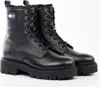 A pair of black Tommy Jeans combat boots on a white background. Produktbild-Vorschau