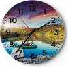 Wanduhr - Rund - Glasuhr - See Berge Wasser - 30x30cm - Produktbild-Vorschau 1