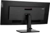 The back of a black computer monitor on a black background. Produktbild-Vorschau