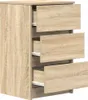A three-drawer chest of drawers made of wood-look material. Anteprima dell’immagine prodotto
