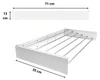 A white wall-mounted drying rack with dimensions indicated. Produktbild-Vorschau