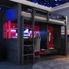 Lit superposé Merax, lit mezzanine 90 x 200 cm avec bureau, Voir les images du produit 3
