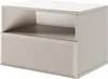 A beige nightstand with a drawer and an open shelf. Produktbild-Vorschau
