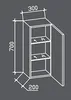 PELIPAL TRENTINO Wandschrank / Graphit / 30 x 70 x 20 cm Produktbild-Vorschau 3