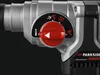 A close-up of the mode selector dial and part of the body of a cordless hammer drill. Produktbild-Vorschau