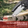 A mini chainsaw cutting a log, with sawdust flying. Náhľad obrázku produktu