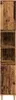 A tall, narrow cabinet with a rustic wood-like finish, standing on four short legs against a white background. Náhled obrázku produktu
