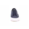 A front view of a navy blue Superga sneaker with a white sole and laces, set against a white background. Produktbild-Vorschau