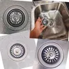 A collage of images showing a sink strainer and a hand holding one. Produktbild-Vorschau