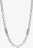 A silver chain necklace is displayed against a white background. Produktbild-Vorschau