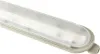 A close-up, angled view of a white LED ceiling light fixture with a ribbed translucent cover, set against a white background. Produktbild-Vorschau
