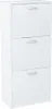 A white shoe cabinet with three flip-down doors. Produktbild-Vorschau