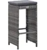 7-tlg. Gartenbar-Set mit Auflagen Poly Rattan Grau Produktbild-Vorschau 5