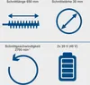 Diagrams and text detailing the specifications of a product. Produktbild-Vorschau