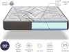 A cross-section of a mattress is shown, highlighting its layers and features with text labels and icons. Produktbild-Vorschau