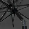 Close-up view of the internal mechanism and fabric of a dark gray umbrella. Produktbild-Vorschau