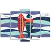 5-teiliges leinwandbild raketen 200x100 cm Feeby farbe Produktbild-Vorschau 2