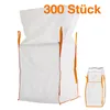 A large white BigBag with orange stitching and loops, shown against a white background. A smaller, outlined illustration of a BigBag is visible in the lower right corner. Produktbild-Vorschau