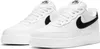 A pair of white Nike Air Force 1 sneakers with black Nike swoosh logos. Anteprima dell’immagine prodotto