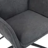 A close-up view of the seat and armrest of a gray fabric office chair. Produktbild-Vorschau