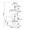 A diagram showing the dimensions of a cat tree. Produktbild-Vorschau
