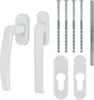 Aluminium Balkontuergriff Paar in weiss RAL9016 - flach anliegend Produktbild-Vorschau