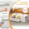 Sweiko 100x50x35cm čajový stolek s LED, konferenční stolek Náhled obrázku produktu 3
