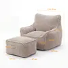 Sitzsack Sessel mit Hocker für Erwachsene, Flauschiger Cord Produktbild-Vorschau 5