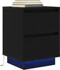 vidaXL Nachttische mit LED-Leuchten 2 Stk. Schwarz 38x34x50 Produktbild-Vorschau 6
