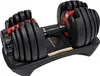 A single adjustable dumbbell is shown resting on its base. Produktbild-Vorschau