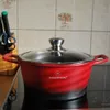 6x Kochgeschirr, Marmorbeschichtung - Rot Produktbild-Vorschau 4