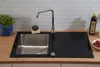 Küchenspüle Glas Einbauspüle Edelstahl Spüle 86 x 50 Produktbild-Vorschau 8