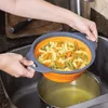 Ruhhy 23253 Opvouwbare siliconen zeef, 24 cm, oranje-grijs Productafbeelding-voorbeeld 7