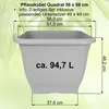 MePla - Set - Pflanzkübel Quadrat 58x58 + Untersetzer 49x49 Produktbild-Vorschau 2