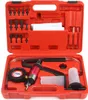 A red plastic case containing a vacuum pump kit for bleeding brakes. Produktbild-Vorschau