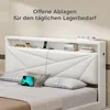 AODEMOKO Bett 140 X 200cm mit LED Beleuchtung, Polsterbett Produktbild-Vorschau 5