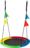 A colorful nest swing with flags attached to the ropes, suspended against a white background. Náhled obrázku produktu