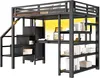 Letto a castello Merax 140x200 cm con scala, scrivania, Anteprima dell’immagine prodotto 5