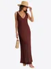 Damen-Strand-Maxikleid, V-Ausschnitt, ärmellos, lang, Produktbild-Vorschau 5