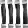 Set di 4 manici in pelle nera (128 mm, terminale in Anteprima dell’immagine prodotto 1