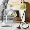 A split image showing two methods of cleaning floors: one side shows a person mopping, and the other side shows a person using a steam cleaner. The text "Effektive Reinigungslösung" (Effective Cleaning Solution) is overlaid at the top. Voir les images du produit