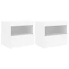 Comodini con luci LED 2 pz. Bianco 50x40x45 cm Anteprima dell’immagine prodotto 2