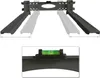 A black microwave bracket with extendable arms and a built-in spirit level. Produktbild-Vorschau