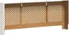 A white and brown radiator cover with a lattice pattern. Náhled obrázku produktu