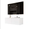 A white TV lowboard with a television mounted above it. Náhled obrázku produktu