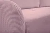 A close-up view of the textured fabric of a pink sofa. Produktbild-Vorschau