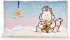 A plush pillow with a cartoon unicorn holding a star, set against a snowy, gradient background. Produktbild-Vorschau