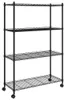 vidaXL Scaffale con 4 ripiani e rotelle 90x35x142 cm Nero Anteprima dell’immagine prodotto 1