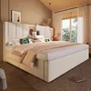 Lit rembourré 140 x 190 cm avec rangement et tête de lit à Voir les images du produit 14